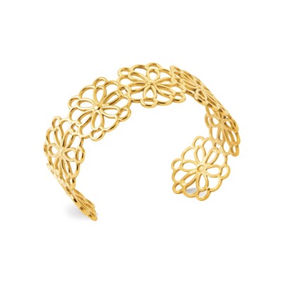 Bracelet jonc en acier pvd doré