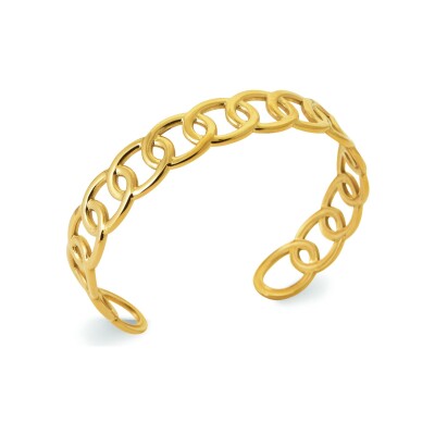 Bracelet jonc en acier pvd doré
