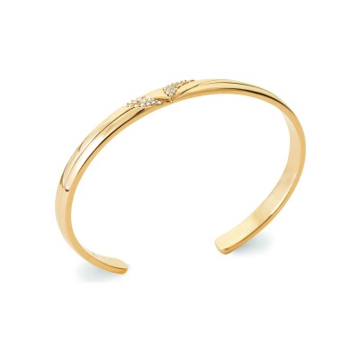 Bracelet jonc en plaqué or et oxyde de zirconium