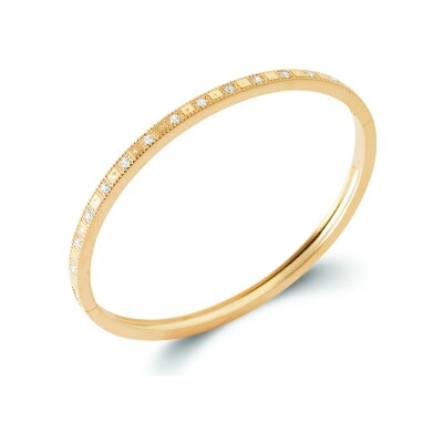Bracelet jonc en plaqué or et oxyde de zirconium