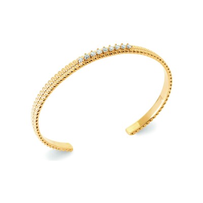 Bracelet jonc en plaqué or et oxyde de zirconium