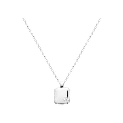 Pendentif en argent rhodié et oxyde de zirconium