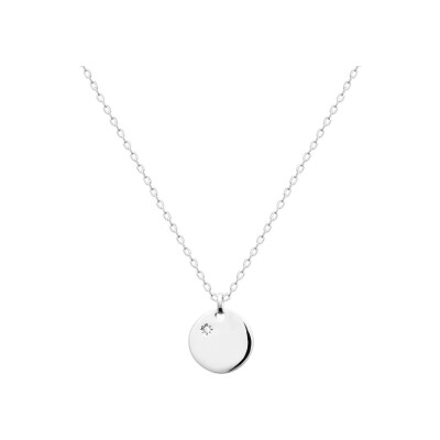Pendentif en argent rhodié et oxyde de zirconium