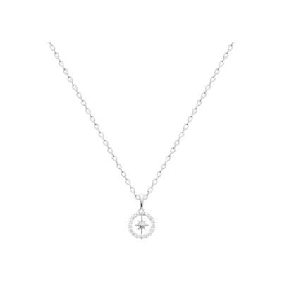 Pendentif en argent rhodié et oxyde de zirconium