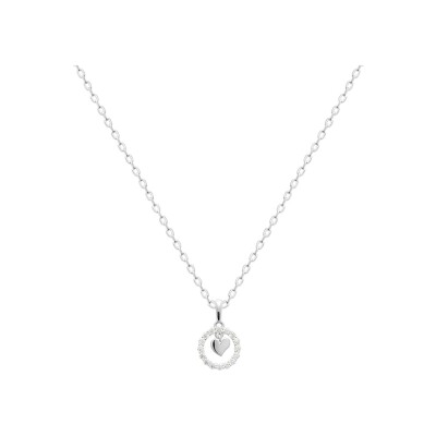 Pendentif en argent rhodié et oxyde de zirconium