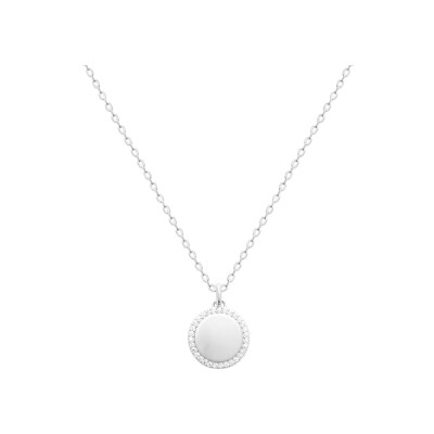 Pendentif en argent rhodié et oxyde de zirconium