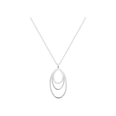 Pendentif en argent rhodié et oxyde de zirconium