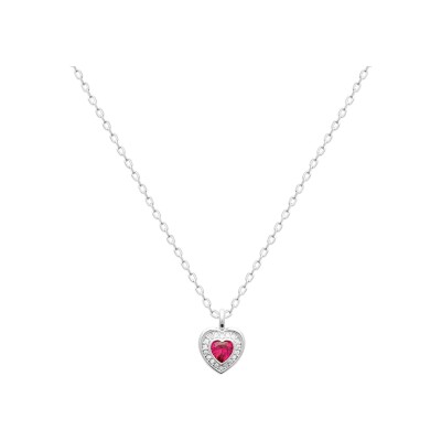 Pendentif en argent rhodié, oxyde de zirconium et pierre naturelle