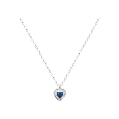 Pendentif en argent rhodié, oxyde de zirconium et pierre naturelle