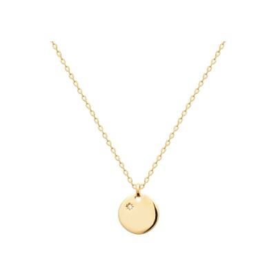 Pendentif en plaqué or et oxyde de zirconium