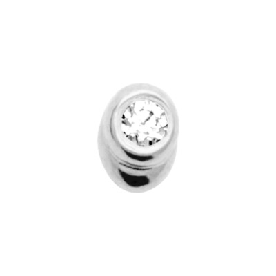 Piercing en argent rhodié, titane rhodié et oxyde de zirconium