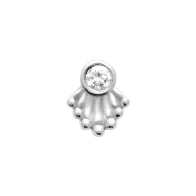 Piercing en argent rhodié, titane rhodié et oxyde de zirconium
