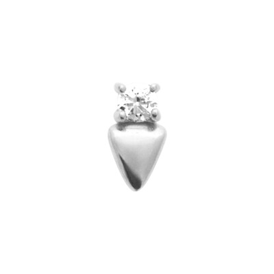 Piercing en argent rhodié, titane rhodié et oxyde de zirconium