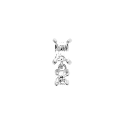 Piercing en argent rhodié, titane rhodié et oxyde de zirconium