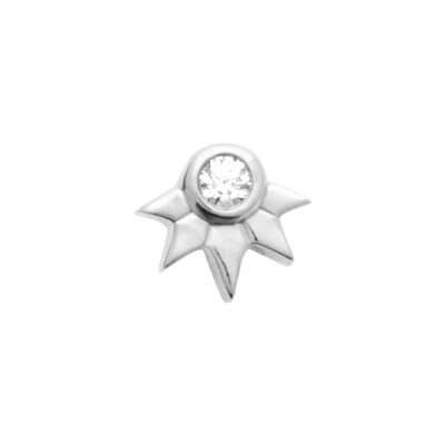 Piercing en argent rhodié, titane rhodié et oxyde de zirconium