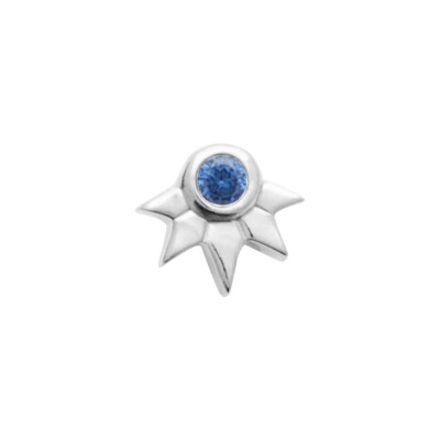 Piercing en argent rhodié, titane rhodié et pierre naturelle