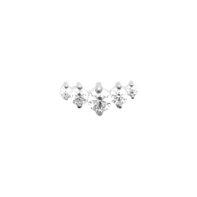 Piercing en argent rhodié, titane rhodié et oxyde de zirconium
