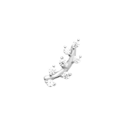 Piercing en argent rhodié, titane rhodié et oxyde de zirconium