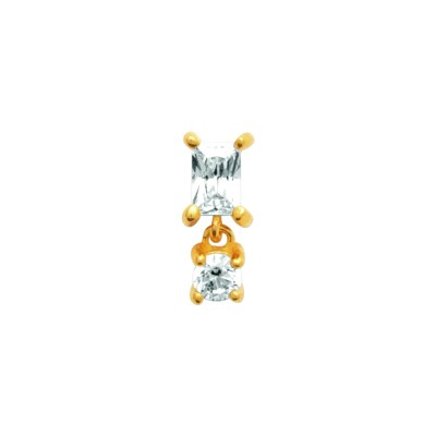 Piercing en plaqué or, titane et oxyde de zirconium