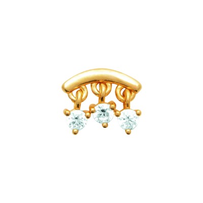 Piercing en plaqué or, titane et oxyde de zirconium