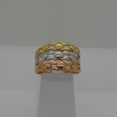 Bague Fantaisie Or Blanc Rose Jaune