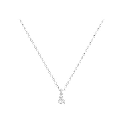 Pendentif en argent rhodié et oxyde de zirconium