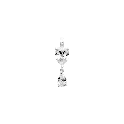 Pendentif en argent rhodié et oxyde de zirconium