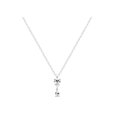 Pendentif en argent rhodié et oxyde de zirconium