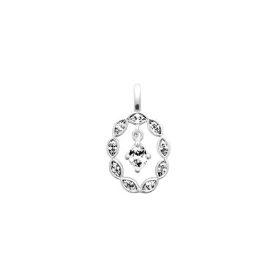 Pendentif en argent rhodié et oxyde de zirconium
