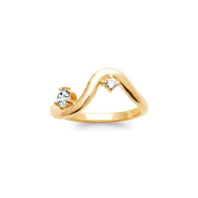 Bague en plaqué or et oxyde de zirconium