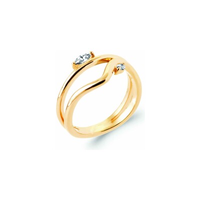 Bague en plaqué or et oxyde de zirconium