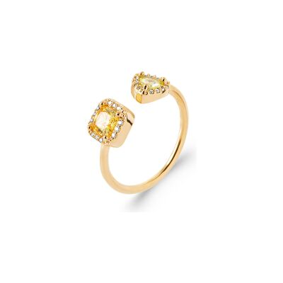 Bague en plaqué or et pierre synthétique