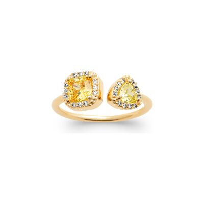 Bague en plaqué or et pierre synthétique