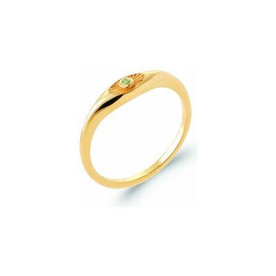 Bague en plaqué or et pierre synthétique