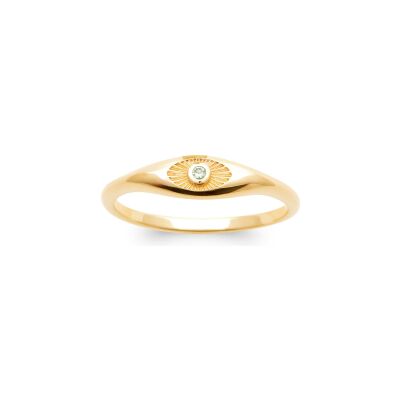 Bague en plaqué or et pierre synthétique