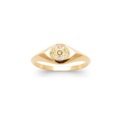 Bague en plaqué or et pierre synthétique