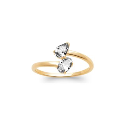 Bague en plaqué or et oxyde de zirconium