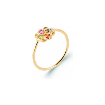 Bague en plaqué or et pierre synthétique