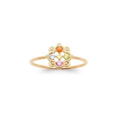Bague en plaqué or et pierre synthétique