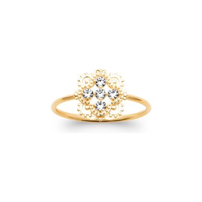 Bague en plaqué or et oxyde de zirconium