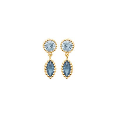 Boucles d'oreilles en plaqué or et pierre synthétique