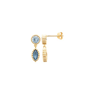 Boucles d'oreilles en plaqué or et pierre synthétique