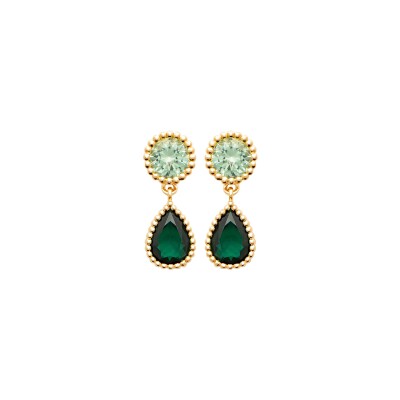 Boucles d'oreilles en plaqué or et pierre synthétique
