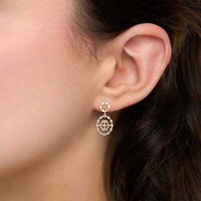 Boucles d'oreilles en plaqué or et oxyde de zirconium