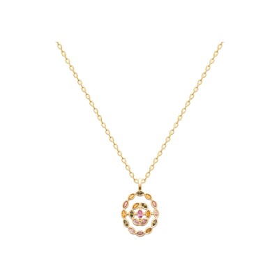 Pendentif en plaqué or et pierre synthétique