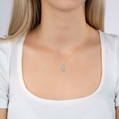 Pendentif en plaqué or et oxyde de zirconium