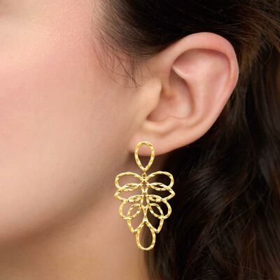 Boucles d'oreilles en acier pvd doré