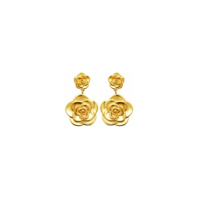 Boucles d'oreilles en acier pvd doré
