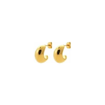 Boucles d'oreilles créoles en acier pvd doré