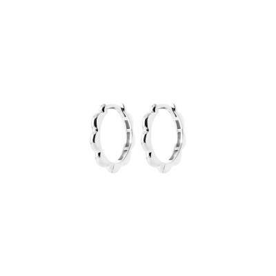 Boucles d'oreilles créoles en argent rhodié